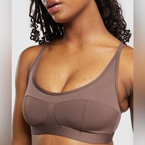 Gymshark Mesh Sports Bra - Size S, Color Soft Brown
